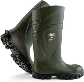 Steplitex Solidgrip Non Safety Work Boots in Green/Black from the side view