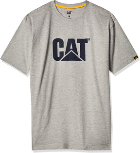 TM Logo Tee in Heather Grey from font view