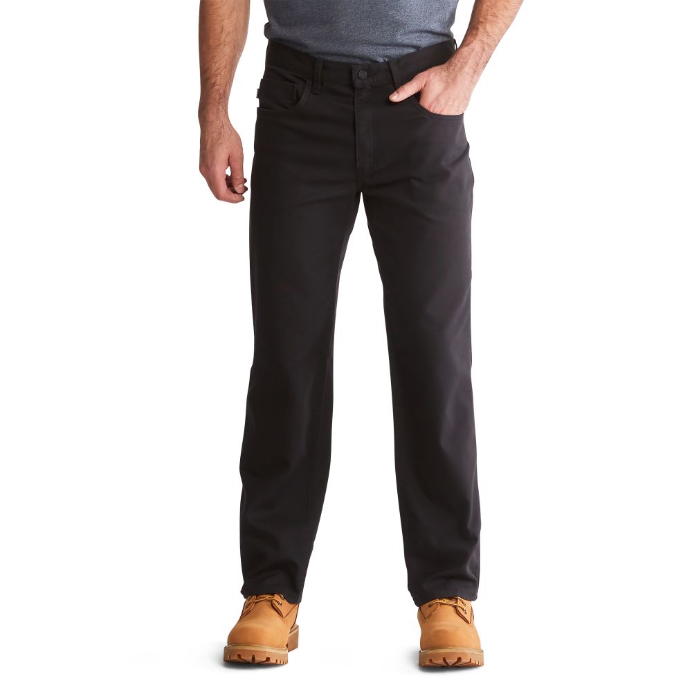 Men's Ironhide Flex Canvas Work Pants in Jet Black