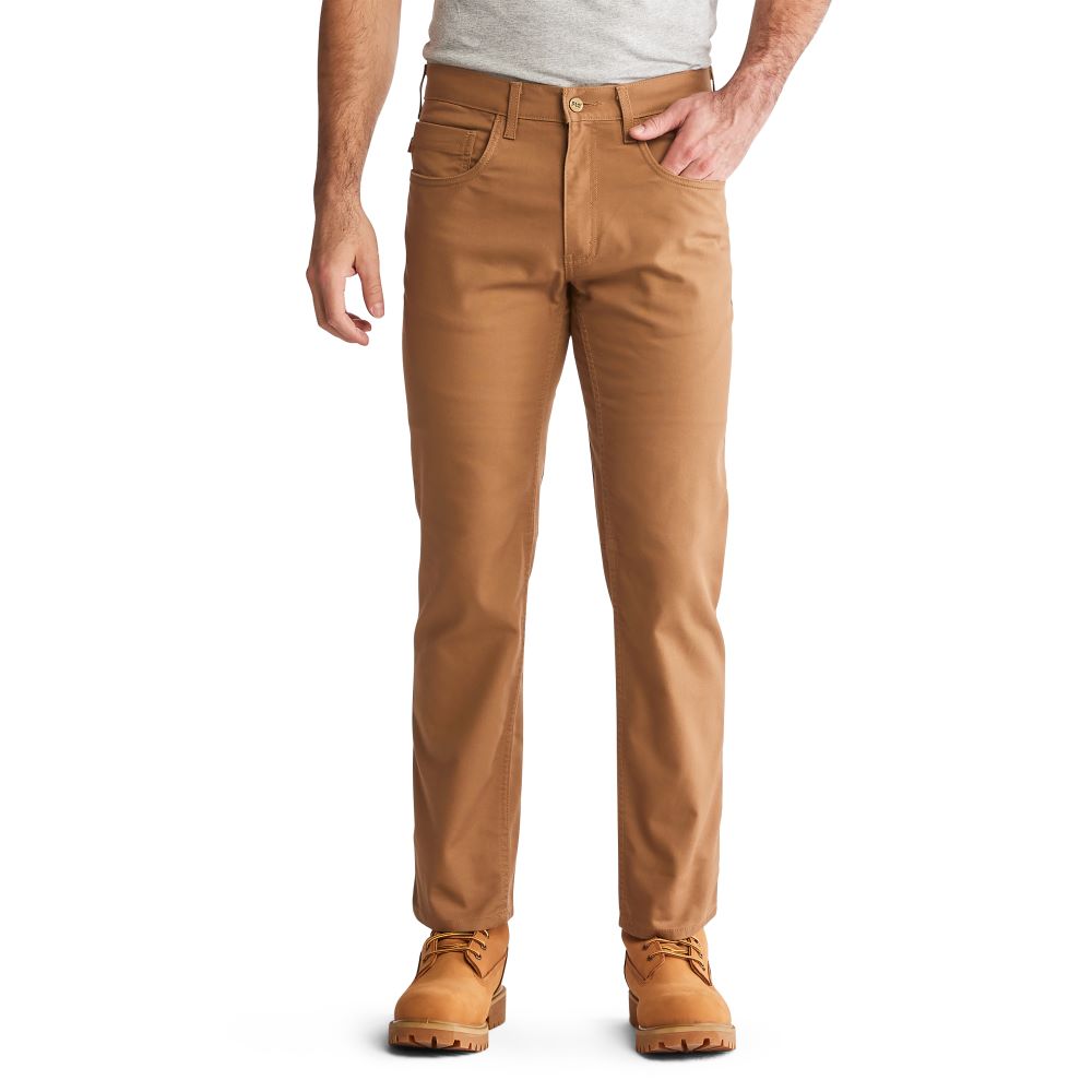 Men's Ironhide Flex Canvas Work Pants in Dark Wheat