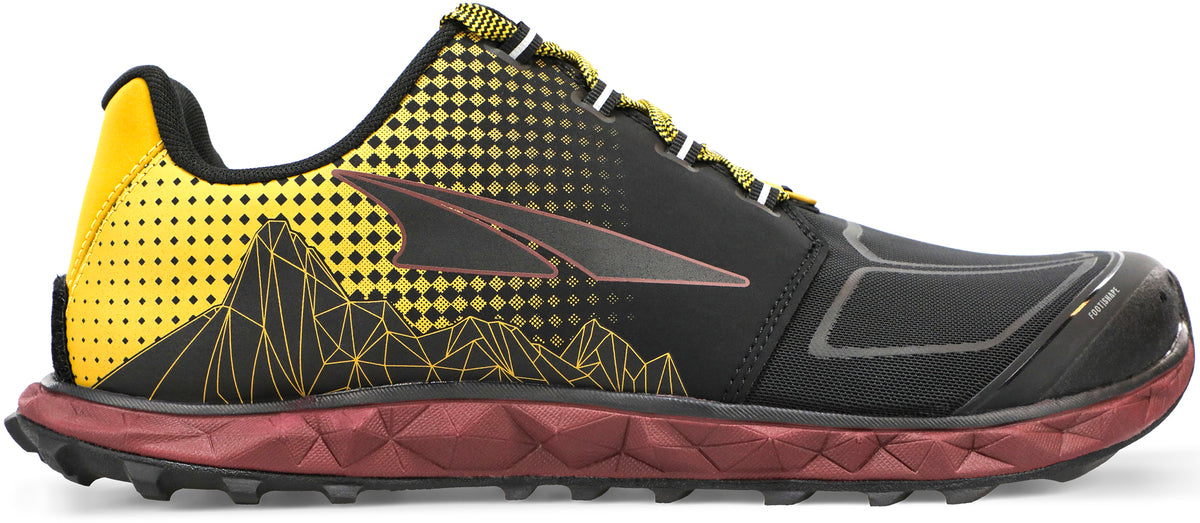 Altra Men's Superior 4.5 Trail Running Shoe in Yellow/Port Side View