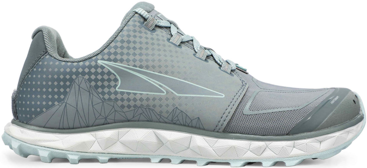 Altra Women's Superior 4.5 Trail Running Shoe in Light Blue Side View