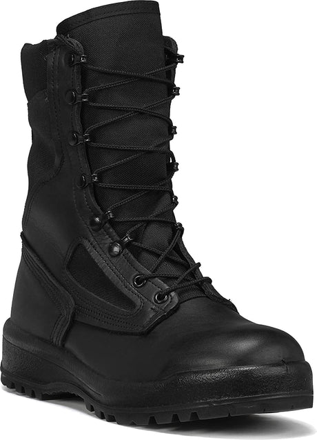 Belleville Men's 300 TROP ST Hot Weather Steel Toe Boot in Black Side Angle View