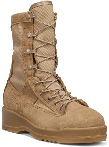 Belleville Men's 330DESST 8" Hot Weather Steel Toe Flight Boot in Tan Side Angle View