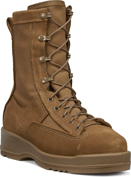 Belleville Men's 330 COY ST Hot Weather Steel Toe Flight Boot in Coyote Side Angle View
