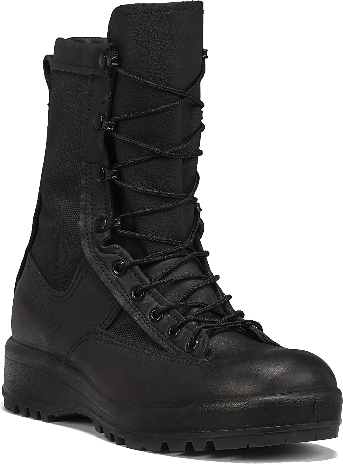 Belleville Men's 700V 8" Waterproof Duty Boot in Black Side Angle View