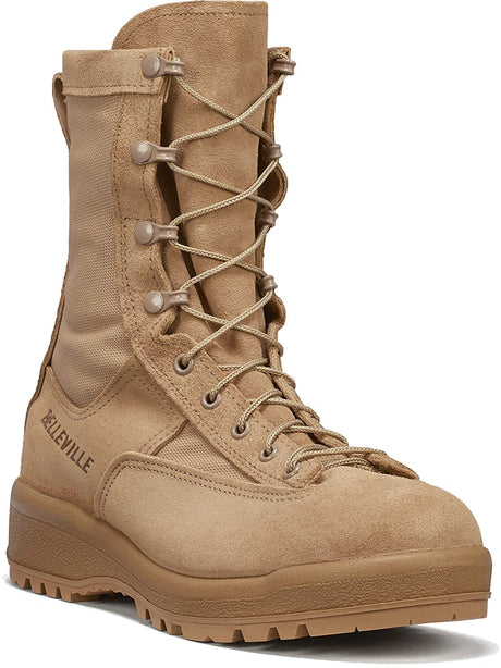 Belleville Men's 790V 8" Waterproof Flight & Combat Boot in Tan Side Angle View