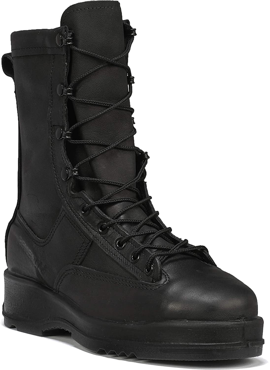Belleville Men's 800ST 8" Waterproof Steel Toe Flight & Flight Deck Boot in Black Side Angle View
