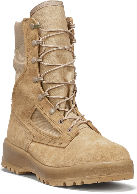 Belleville Women's F390DES 8" Hot Weather Combat Boot in Tan Side Angle View