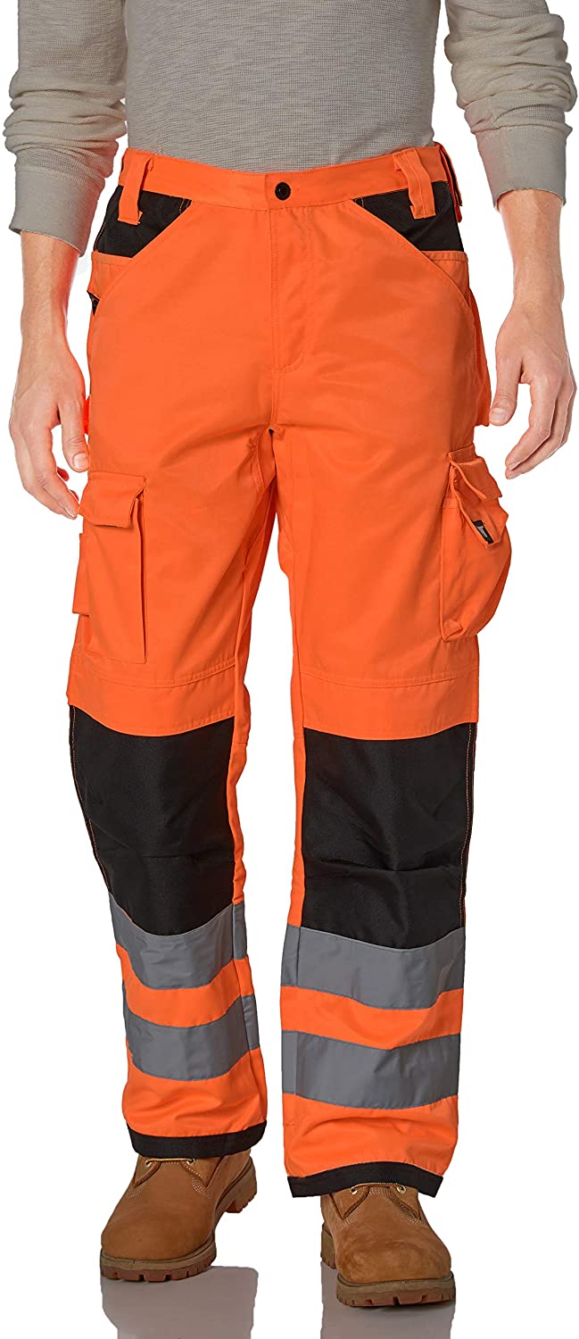 Men's Caterpillar Hi-Vis Trademark Pant in HiVis Orange Black