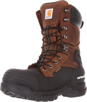 Yukon Pac WP Ins. 10" Composite Toe Pac Boot in Brown Oiltan/Black Coated from the size view