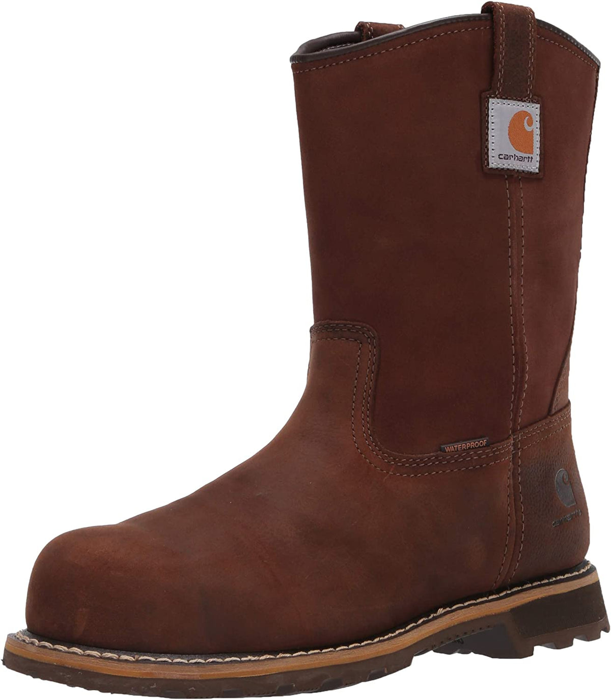 Traditional Welt WP 10" Nano Toe Wellington in Bison Brown Oil Tan from the size view