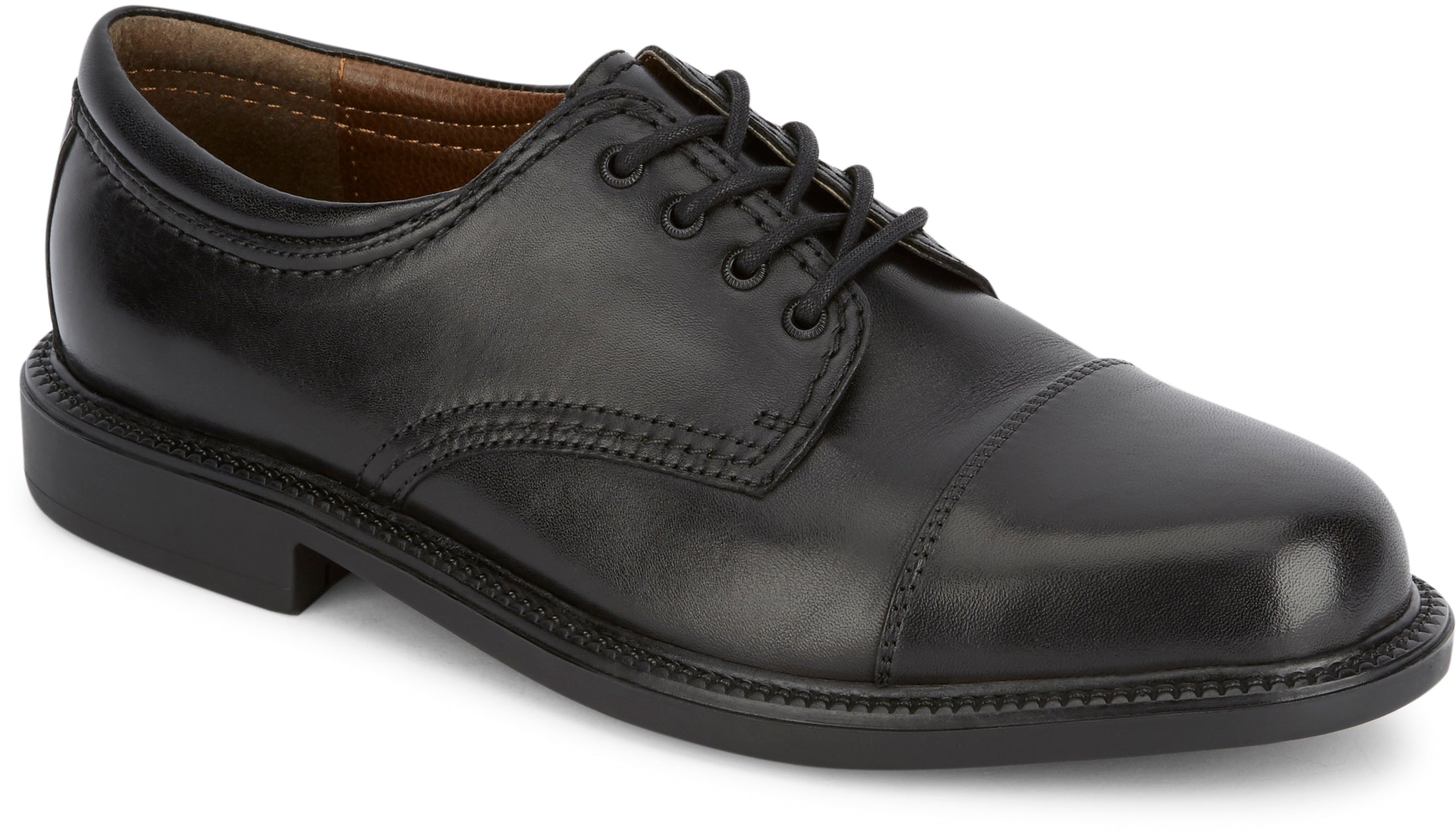 Dockers Footwear Men's Gordon Dress Oxford Shoe in Black Side Angle View