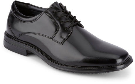 Dockers Footwear Men's Irving Slip Resistant Dress Oxford Shoe in Black Side Angle View