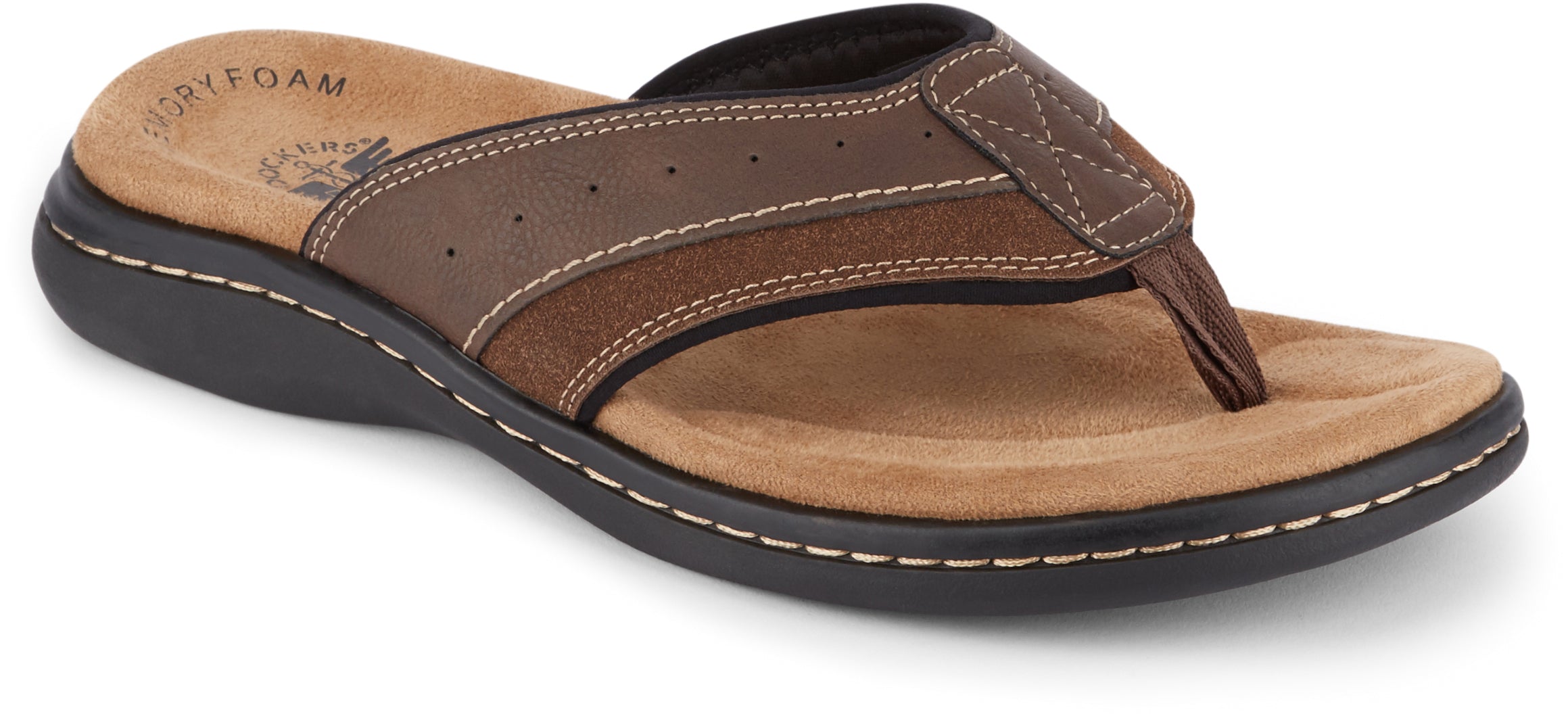 Dockers Footwear Men's Laguna Flip-Flop Sandal in Briar Side Angle View