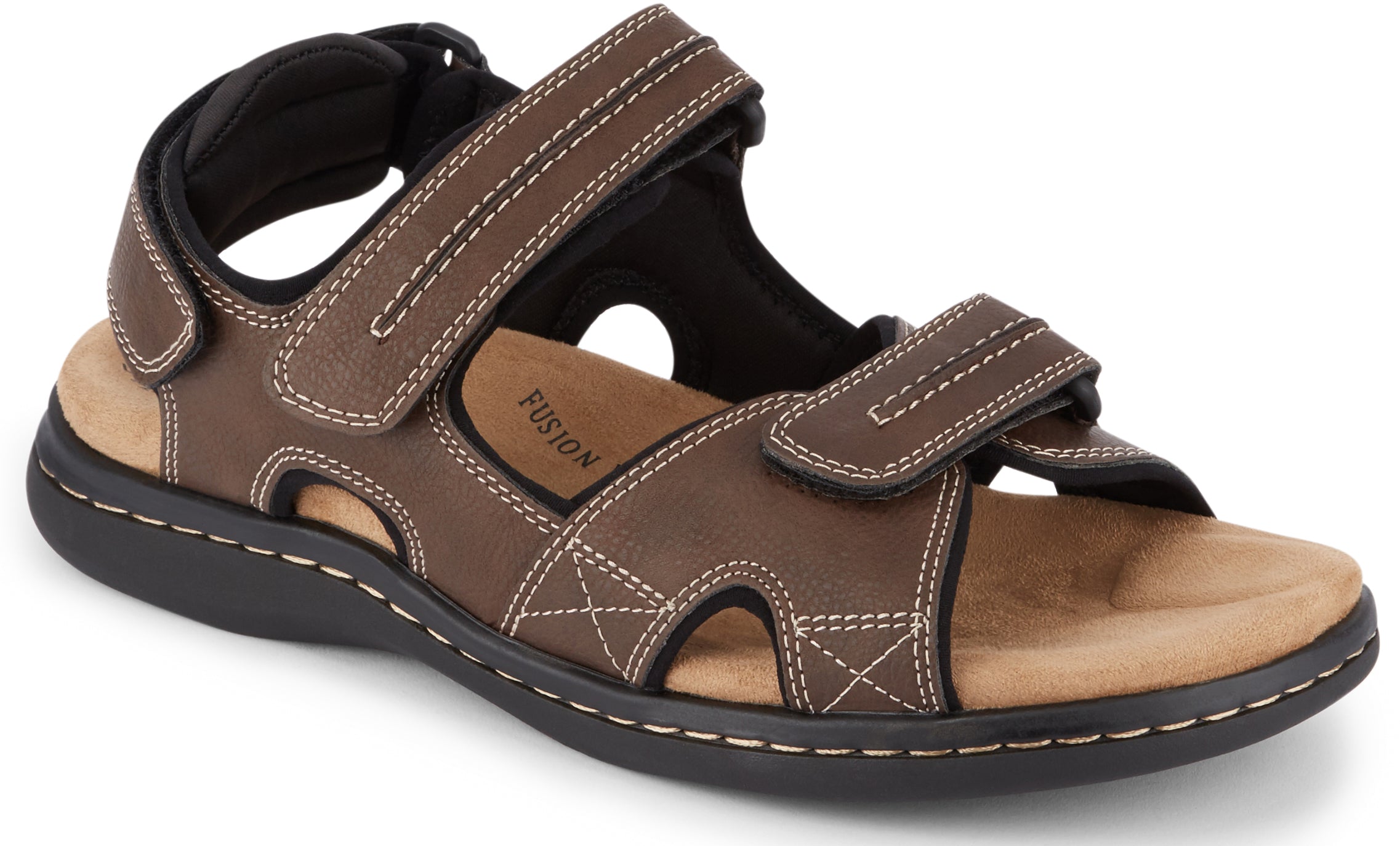Dockers Men's Newpage Sandal in Briarcolor from the side view