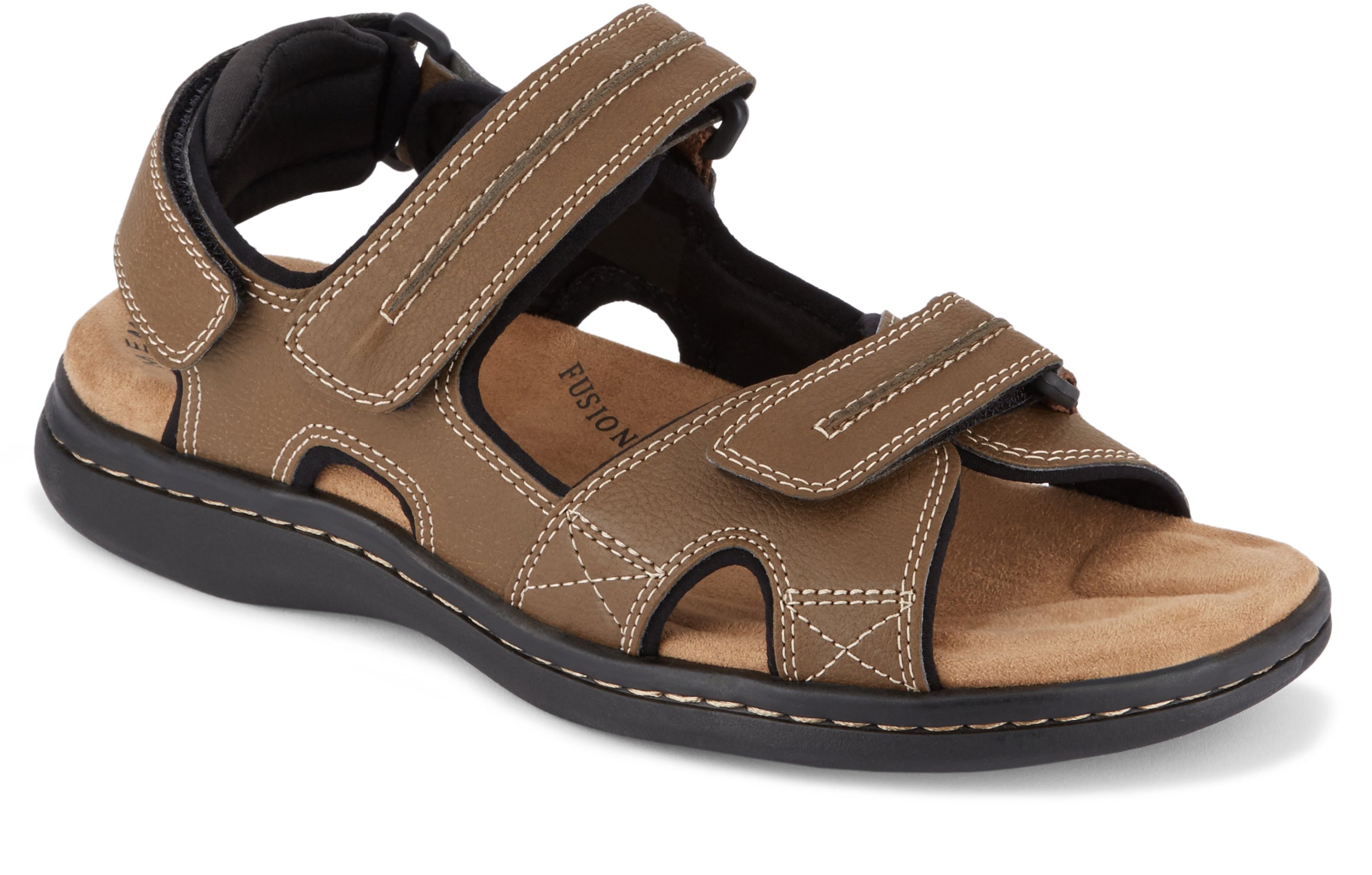 Dockers Footwear Men's Newpage Sporty Outdoor Sandal in Dark Tan Side Angle View