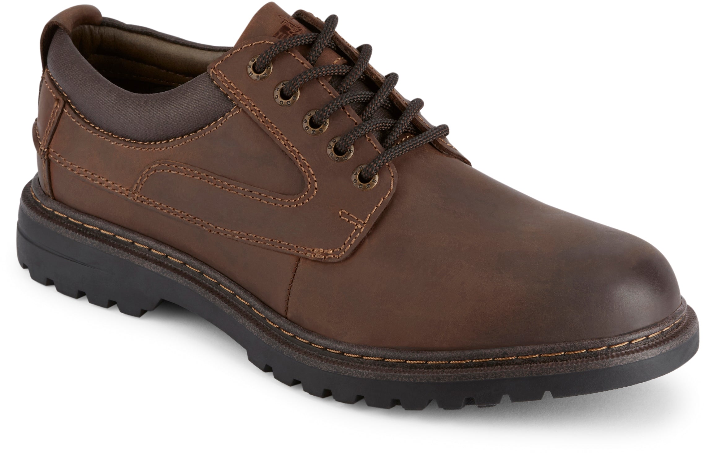 Dockers Footwear Men's Warden Oxford in Red Brown Side Angle View