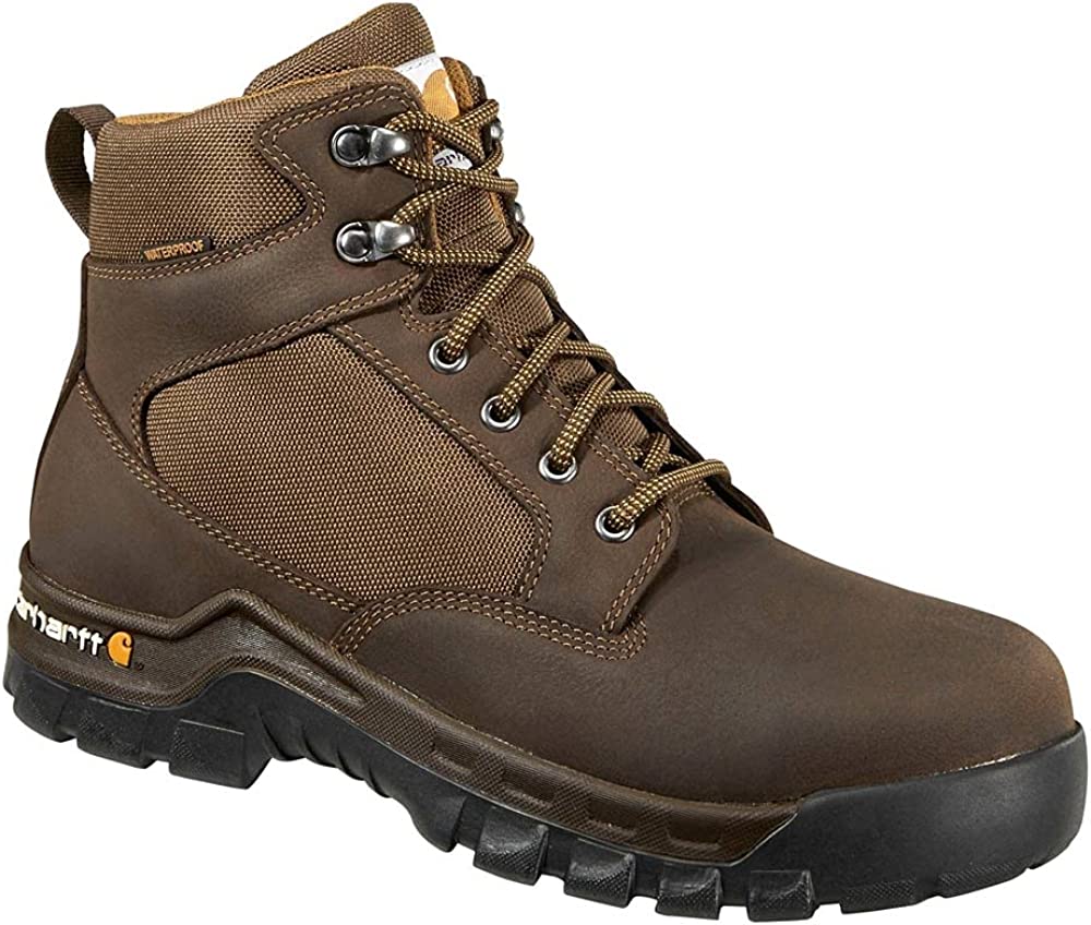 Rugged Flex WP 6" Steel Toe Work Boot in Chocolate Brown Oil Tanned from the size view