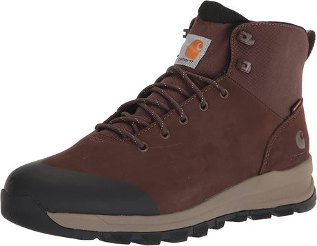 Outdoor WP 5" Soft Toe Hiker Boot in Dark Brown Nubuck from the size view