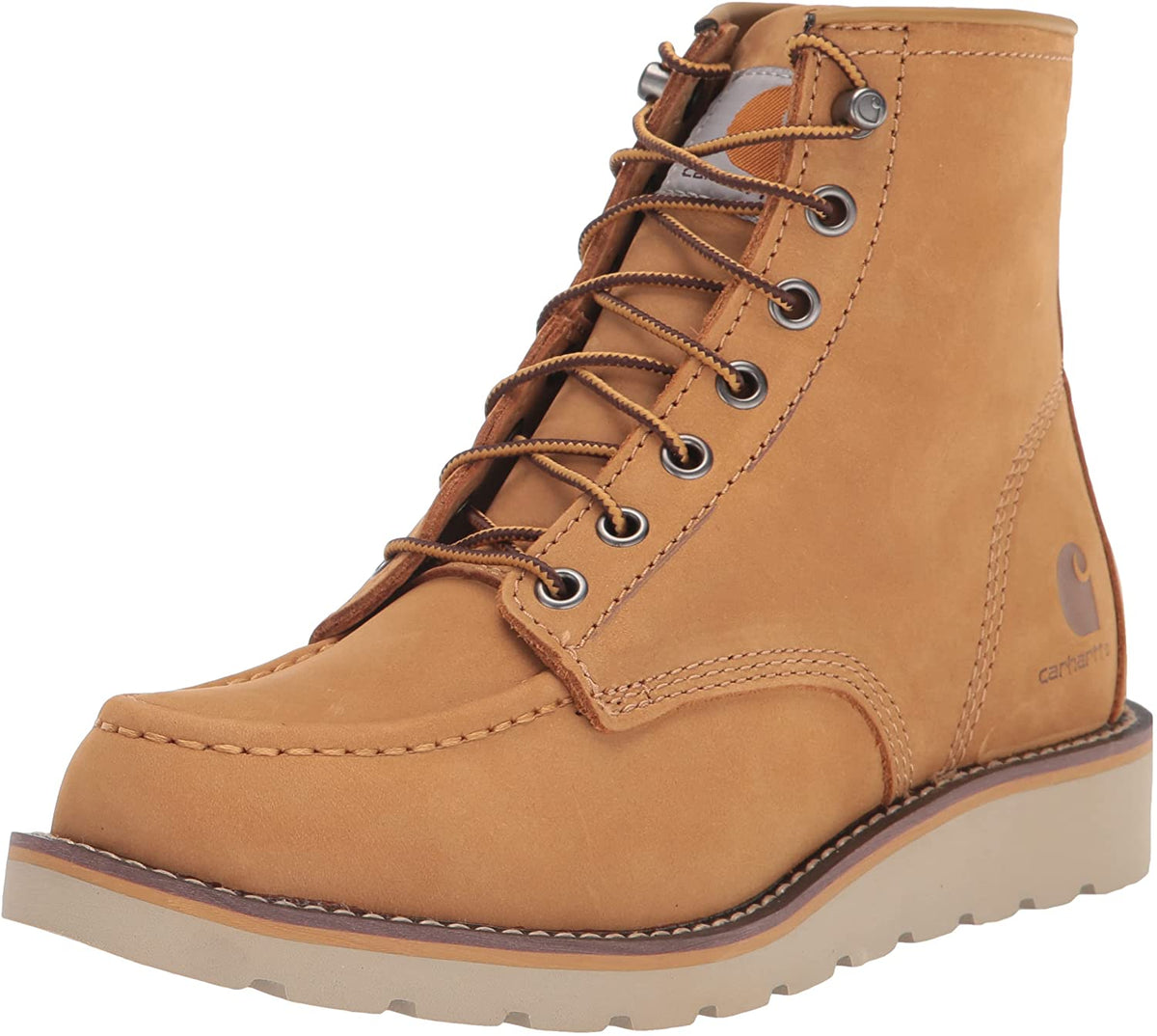 6" Moc Soft Toe Wedge Boot in Wheat Nubuck from the size view