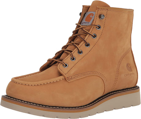 6" Moc Soft Toe Wedge Boot in Wheat Nubuck from the size view