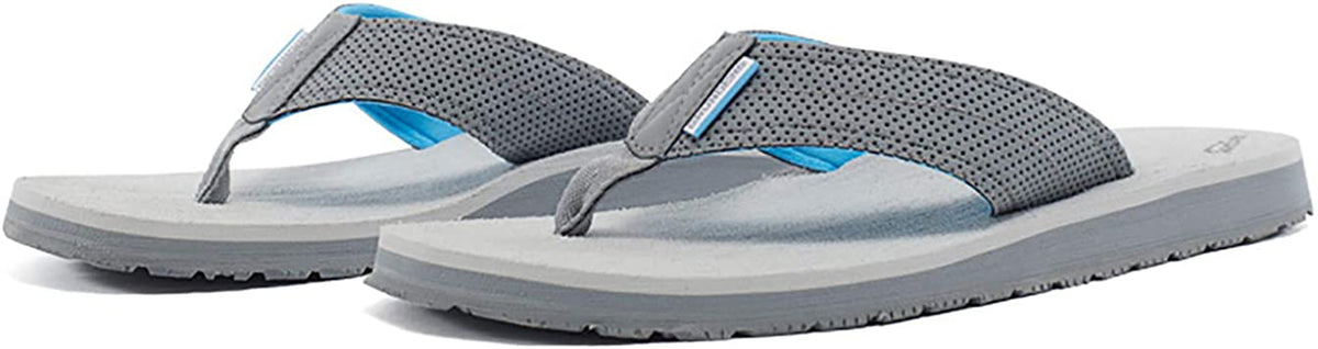 Grundéns Women's Deck Hand Sandal in Glacier Grey Side Angle View