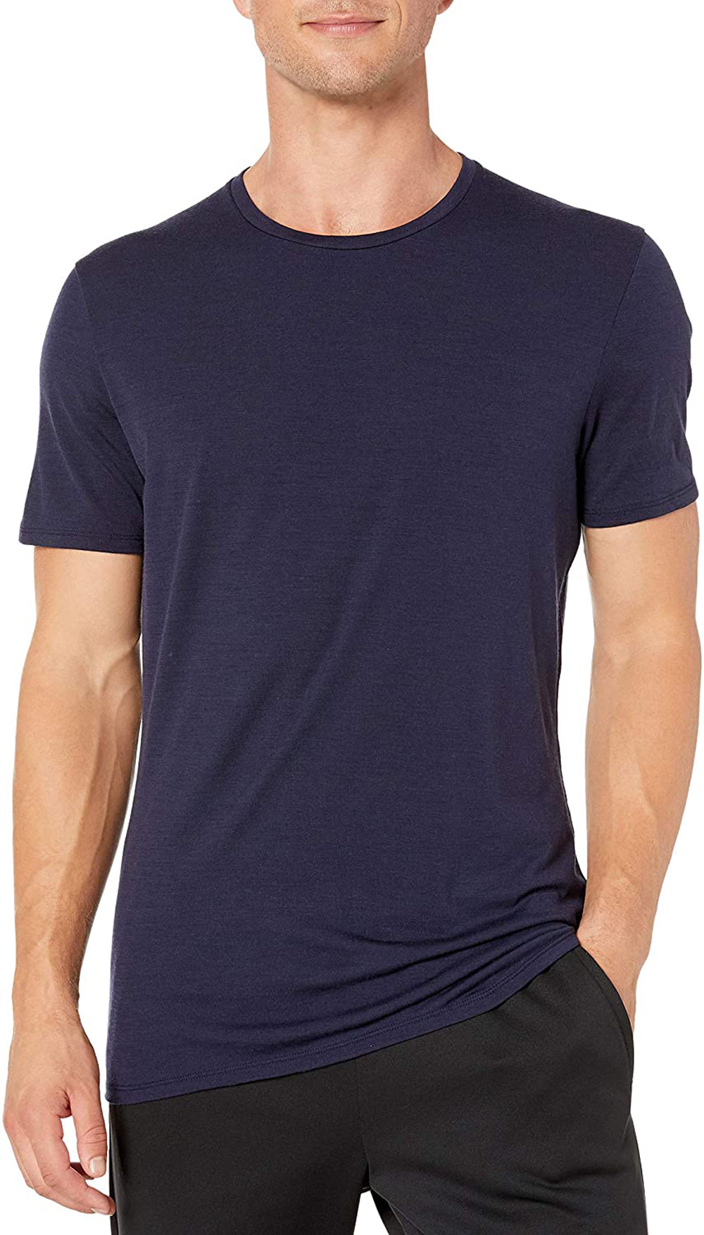 Icebreaker Merino Men's Anatomica Short Sleeve Crewe T-Shirt in Midnight Navy from the front