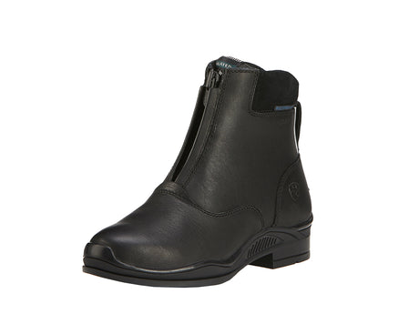 Kids' Ariat Extreme Zip Waterproof Insulated Paddock Boot in Black from the front