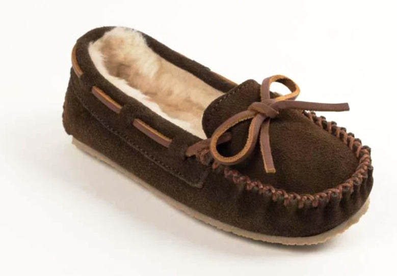 Cassie Slipper in Chocolate from 3/4 Angle View