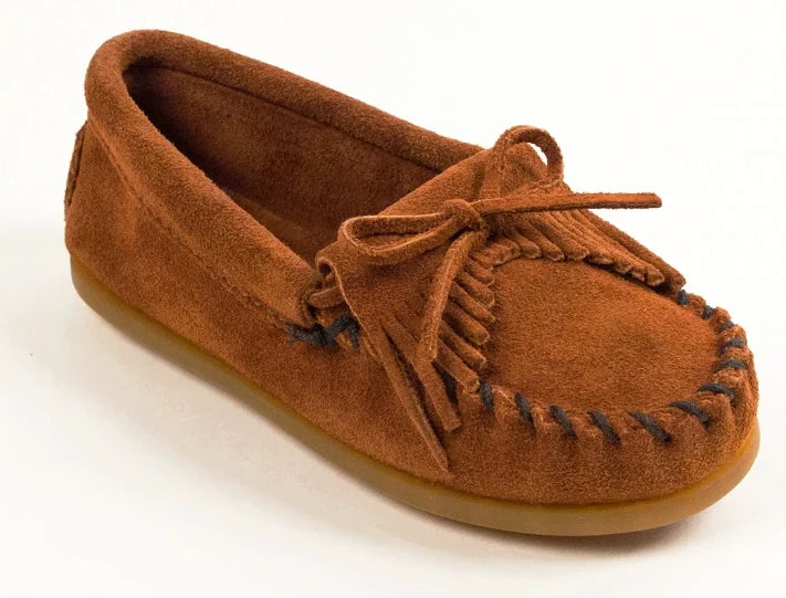Kilty Hardsole Moccasin in Brown from 3/4 Angle View