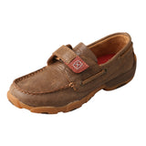 Kids' Twisted X Boat Shoe Driving Moccasins in Bomber from the side view