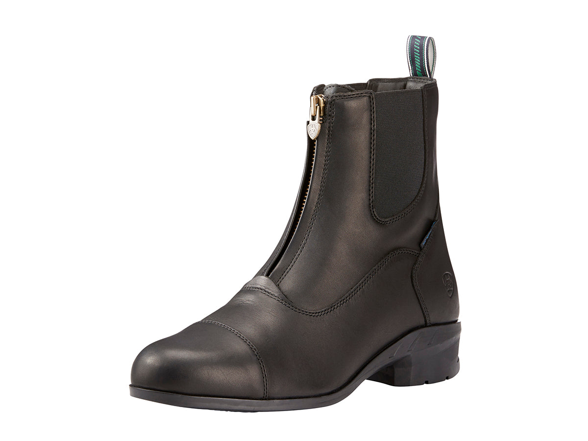 Men's Ariat Heritage IV Zip Waterproof Paddock Boot in Black from the front