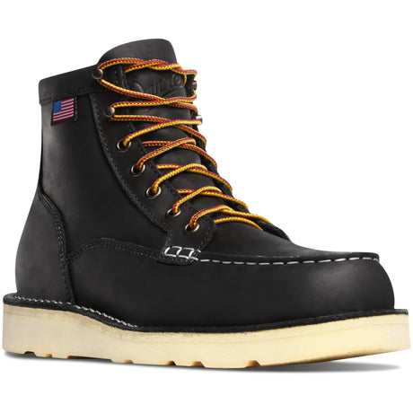 Danner Men's Bull Run Moc Toe 6" Work Boot in Black from the side