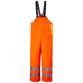 Helly Hansen Men's Alta Hi Vis Class 2 Rain Bib in HV Orange from the front