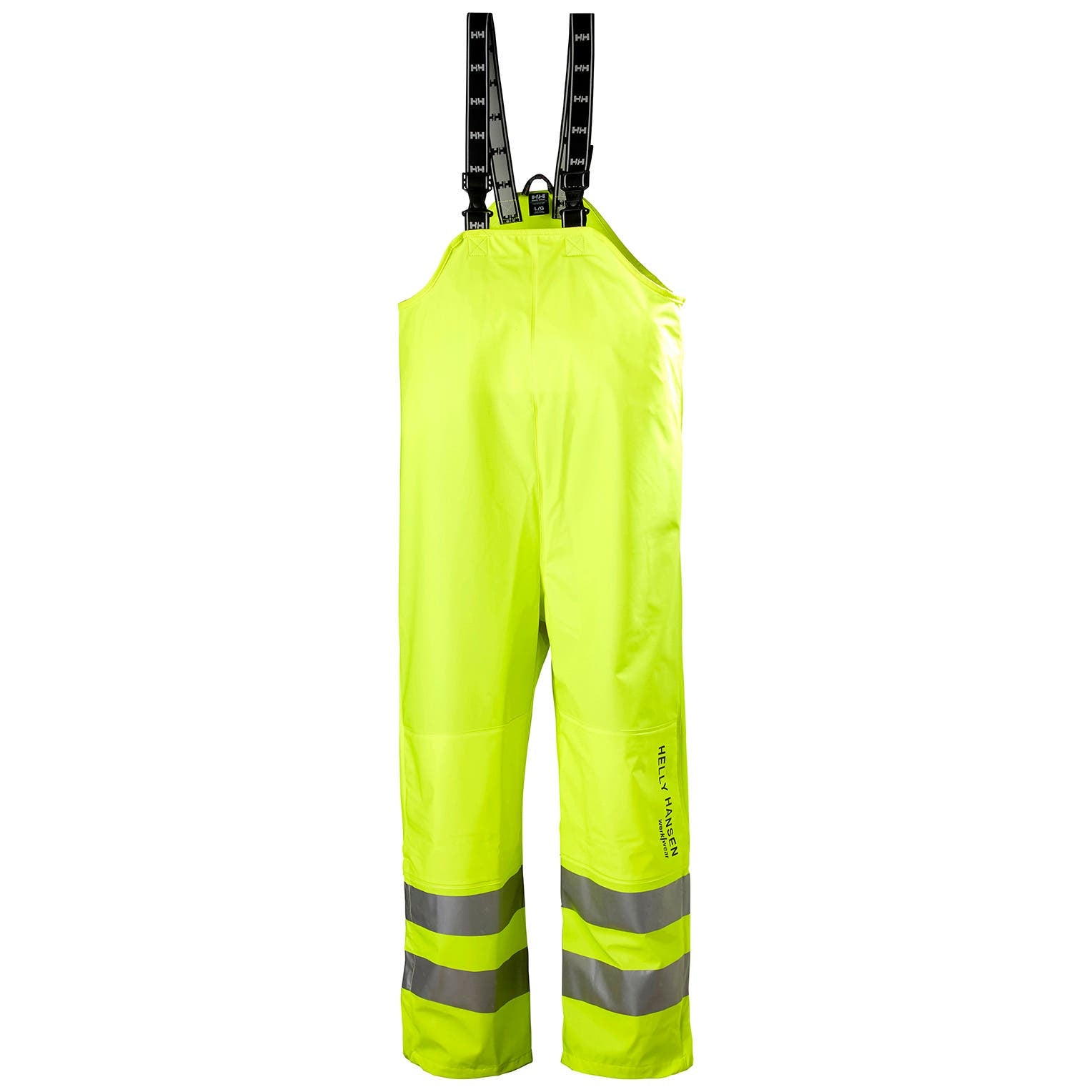 Helly Hansen Men's Alta Hi Vis Class 2 Rain Bib in HV Yellow from the front