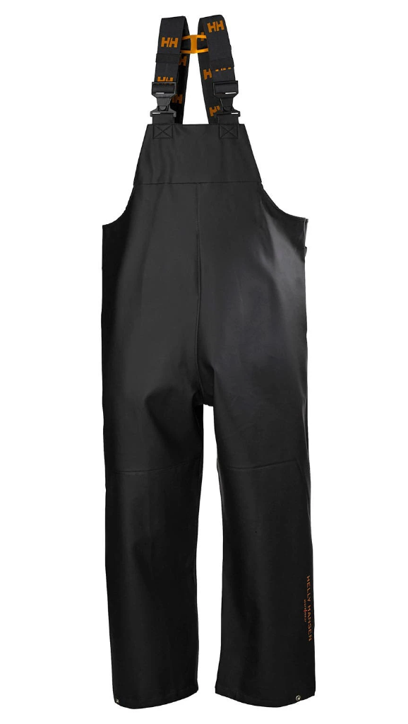 Helly Hansen Men's Gale Rain Bib in Black from the front
