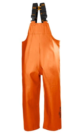 Helly Hansen Men's Gale Rain Bib in Dark Orange from the front