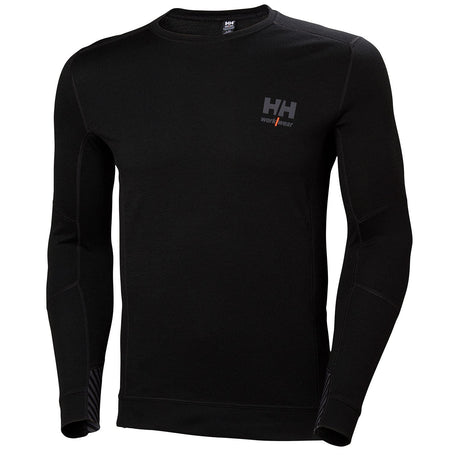 Helly Hansen Men's HH Lifa Merino Crewneck in Black from the front