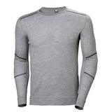 Helly Hansen Men's HH Lifa Merino Crewneck in Grey Melange from the front