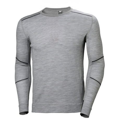 Helly Hansen Men's HH Lifa Merino Crewneck in Grey Melange from the front