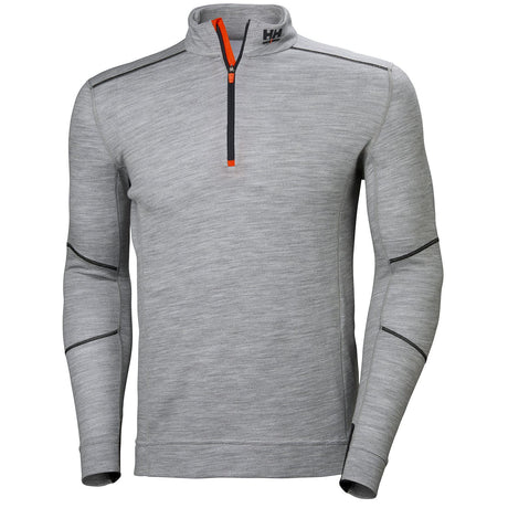 Helly Hansen Men's HH Lifa Merino Half Zip in Grey Melange from the front