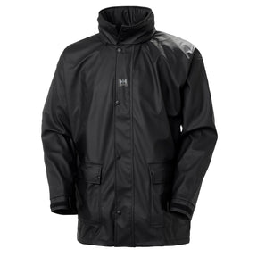 Helly Hansen Men's Impertech Deluxe Rain Jacket in Black from the front