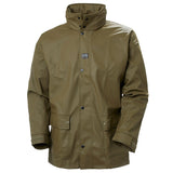 Helly Hansen Men's Impertech Deluxe Rain Jacket in Green Brown from the front