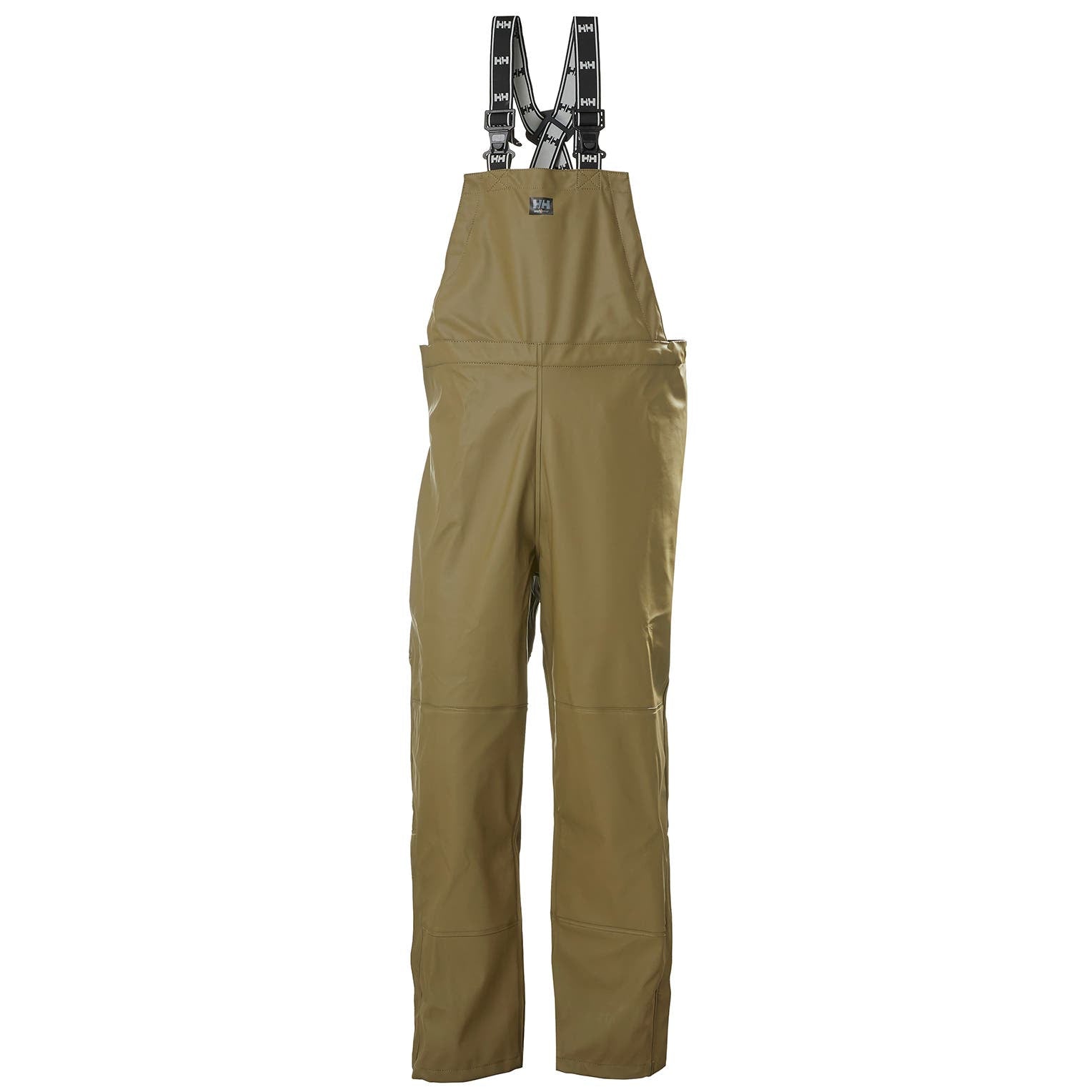 Helly Hansen Men's Impertech Rain Bib Pant in Green Brown from the front