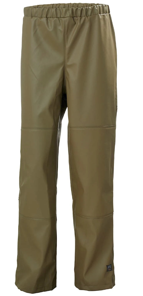 Helly Hansen Men's Impertech Reinforced Waist Rain Pant in Green Brown from the front