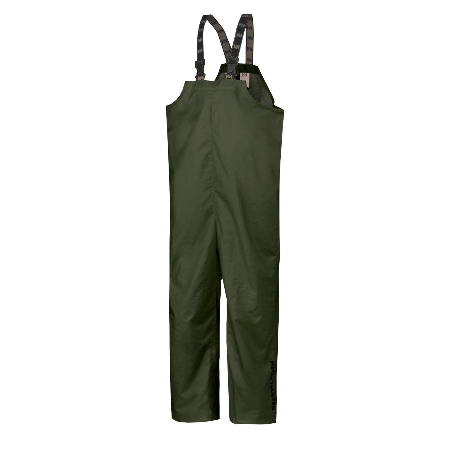 Helly Hansen Men's Mandal Rain Bib in Army Green from the front