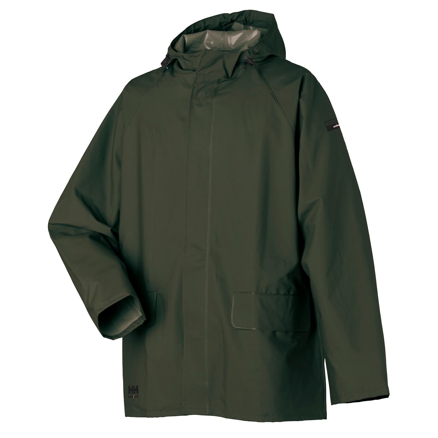 Helly Hansen Men's Mandal Rain Jacket in Army Green from the front