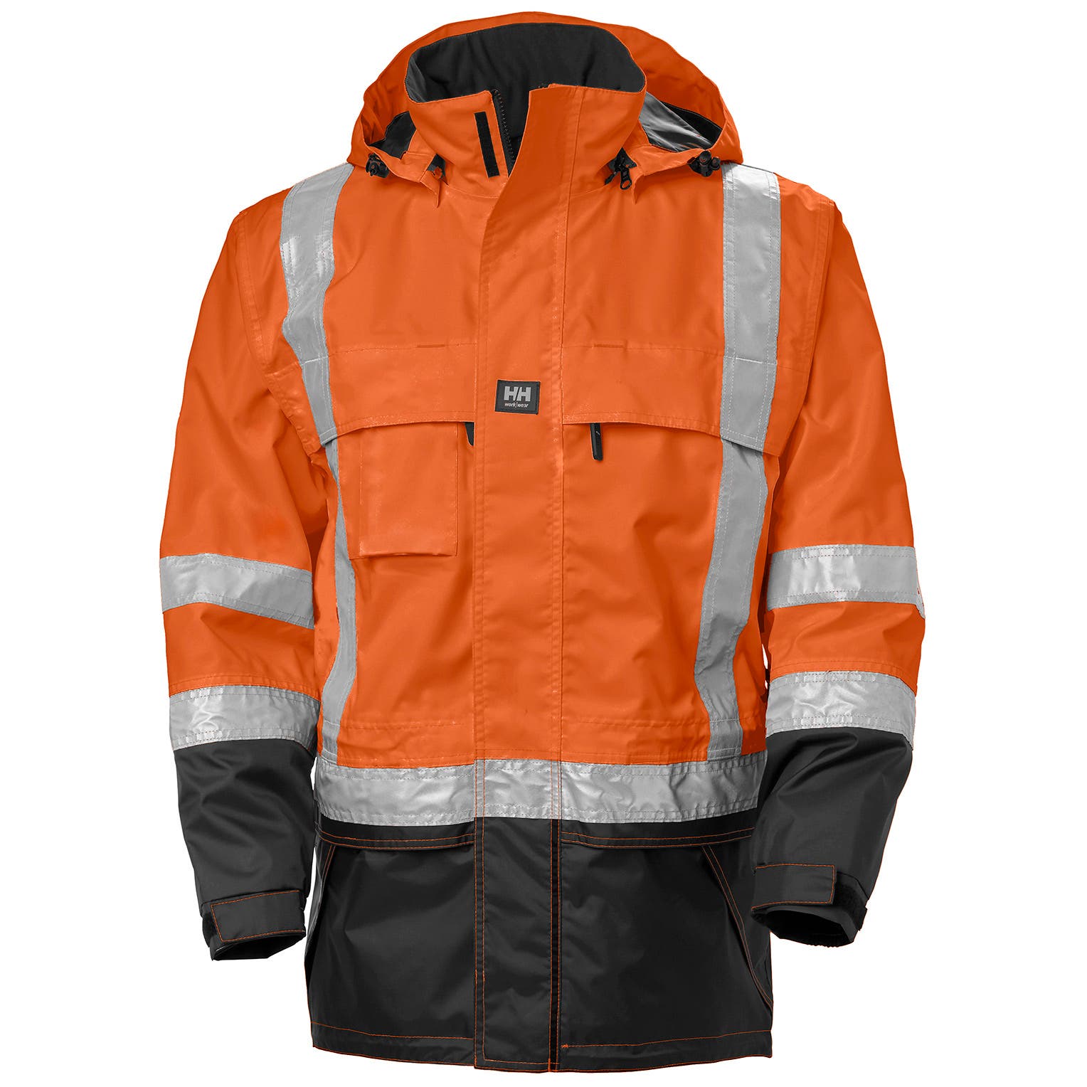 Helly Hansen Men's Potsdam Oxford Polyester ANSI Jacket in Orange from the front