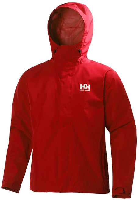 Helly Hansen Men's Seven J Rain Jacket in Alert Red from the front